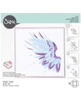 Sizzix Layered Stencils by Olivia Rose Wings (4pcs) (666436) (DISCONTINUED)