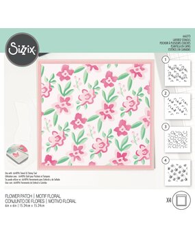 Sizzix Layered Stencils by Alexis Trimble Flower Patch (4pcs) (666273) (DISCONTINUED)