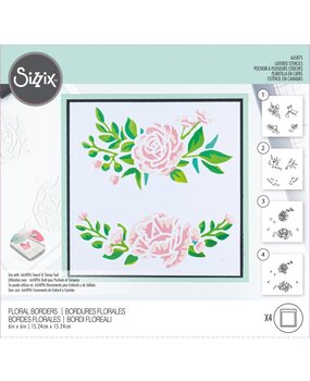 Sizzix Layered Stencils by Olivia Rose Floral Borders (4pcs) (665875) (DISCONTINUED)