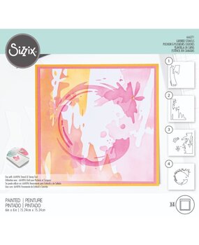 Sizzix Layered Stencils by Olivia Rose Painted (4pcs) (666271) (DISCONTINUED)