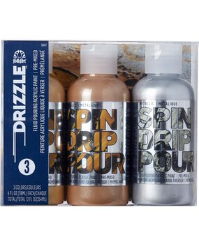 Folkart Drizzle Paint Set Mad Metallics 3x4 fl oz (50417) (DISCONTINUED)
