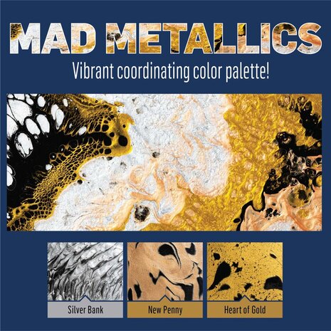 Folkart Drizzle Paint Set Mad Metallics 3x4 fl oz (50417) (DISCONTINUED)