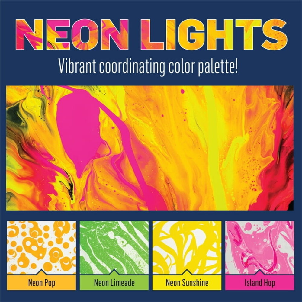 Folkart Drizzle Paint Set Neon Lights 4x4 fl oz (50416) (DISCONTINUED)