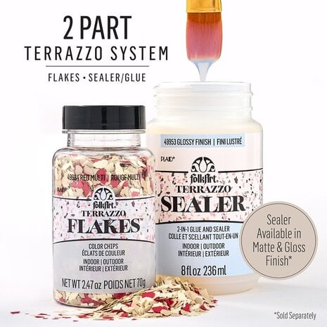 Folkart Terrazzo Flakes Red-Multi 70g (49934)