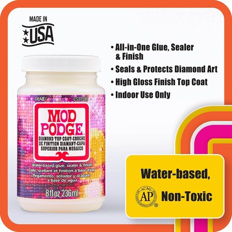 Mod Podge Diamond Top Coat Glue/Sealer/Finish 8 fl oz (CS27590)
