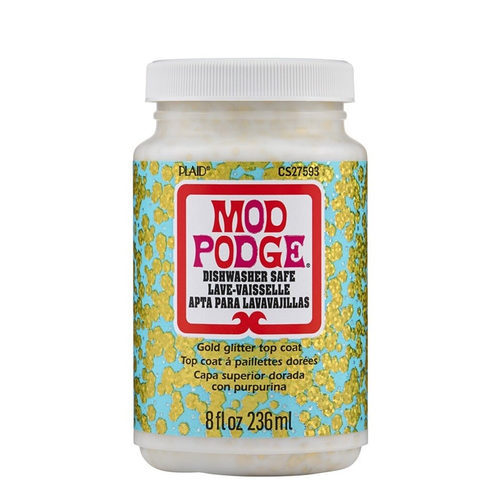 Mod Podge Dishwasher-safe Gold Glitter Top Coat 8 fl oz (CS27593)