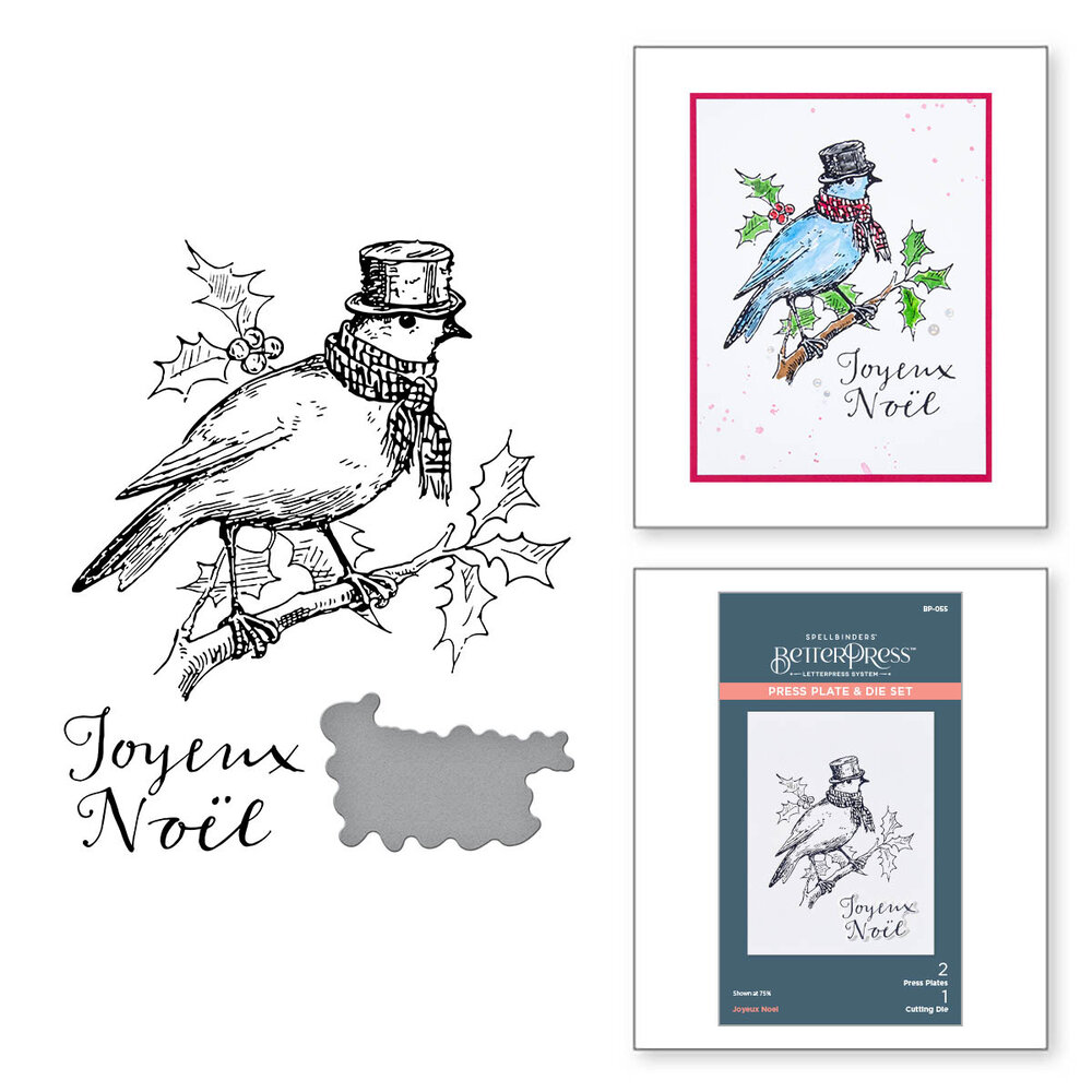 Spellbinders Joyeux Noel Press Plate & Die Set (BP-055) (OUTLET) Spellbinders Joyeux Noel Press Plate & Die Set (BP-055) (OUTLET)