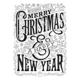 Spellbinders Merry Christmas & Happy New Year Press Plate (BP-072) Spellbinders Merry Christmas & Happy New Year Press Plate (BP-072)
