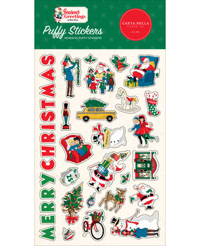Carta Bella Season's Greetings Puffy Stickers (CBSG329066) (OUTLET)