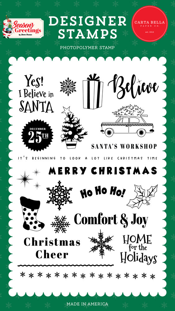 Carta Bella Christmas Cab Designer Stamps (CBSG329040) (OUTLET) Carta Bella Christmas Cab Designer Stamps (CBSG329040) (OUTLET)