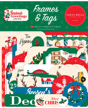 Carta Bella Season's Greetings Frames & Tags (CBSG329025) (OUTLET)