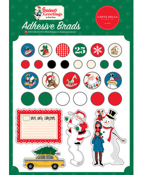 Carta Bella Season's Greetings Adhesive Brads (CBSG329020) (OUTLET)