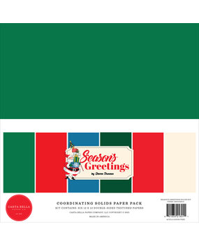 Carta Bella Season's Greetings 12x12 Inch Coordinating Solids Paper Pack (CBSG329015) (OUTLET)