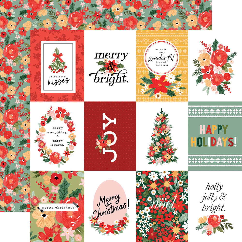 Carta Bella Joyful Christmas Flora 6x6 Inch Paper Pad (CBJCF340023) (DISCONTINUED)