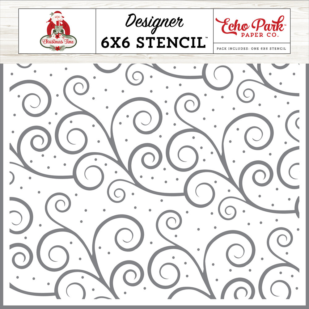Echo Park Tis The Season Swirls Stencil (CT330033) (OUTLET) Echo Park Tis The Season Swirls Stencil (CT330033) (OUTLET)
