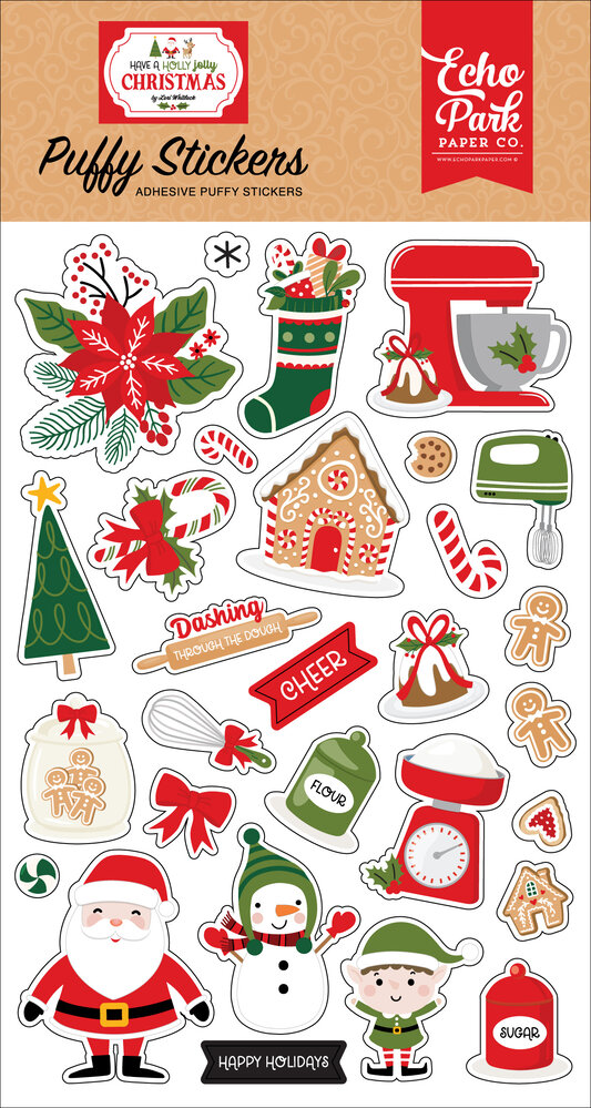 Echo Park Have A Holly Jolly Christmas Puffy Stickers (HJC331066) (DISCONTINUED)