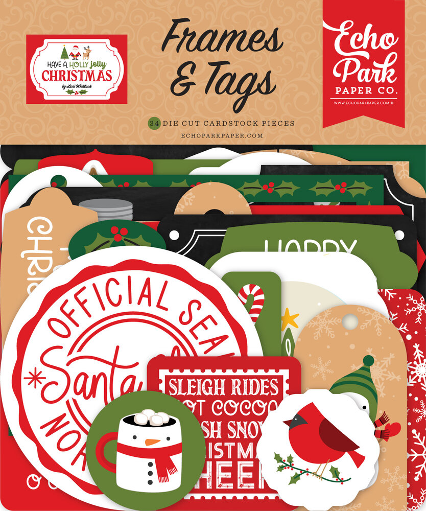 Echo Park Have A Holly Jolly Christmas Frames & Tags (HJC331025) (DISCONTINUED)