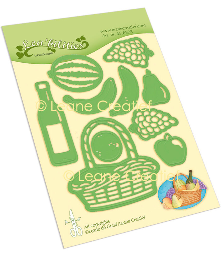 Leane Creatief Lea’Bilitie Fruit Picnic Basket Cut And Emboss Dies (45.8528) (DISCONTINUED) Leane Creatief Lea’Bilitie Fruit Picnic Basket Cut And Emboss Dies (45.8528) (DISCONTINUED)