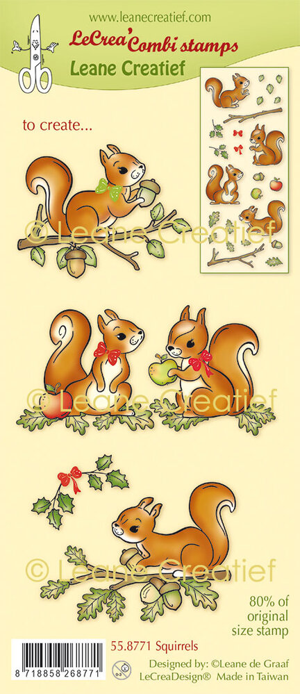 Leane Creatief Lecreadesign Combi Clear Stamp Squirrels (55.8771) (DISCONTINUED)