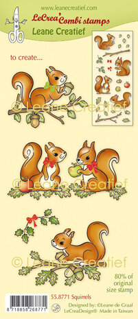 Leane Creatief Lecreadesign Combi Clear Stamp Squirrels (55.8771) (DISCONTINUED)