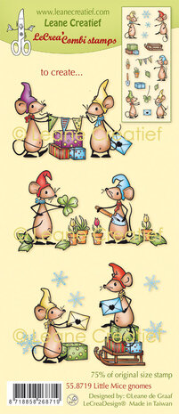 Leane Creatief Lecreadesign Combi Clear Stamp Little Mice Gnomes (55.8719) (DISCONTINUED) Leane Creatief Lecreadesign Combi Clear Stamp Little Mice Gnomes (55.8719) (DISCONTINUED)