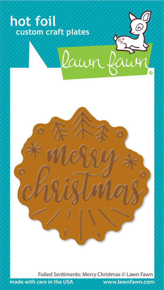 Lawn Fawn Foiled Sentiments: Merry Christmas Hot Foil Plates (LF3262) (DISCONTINUED)
