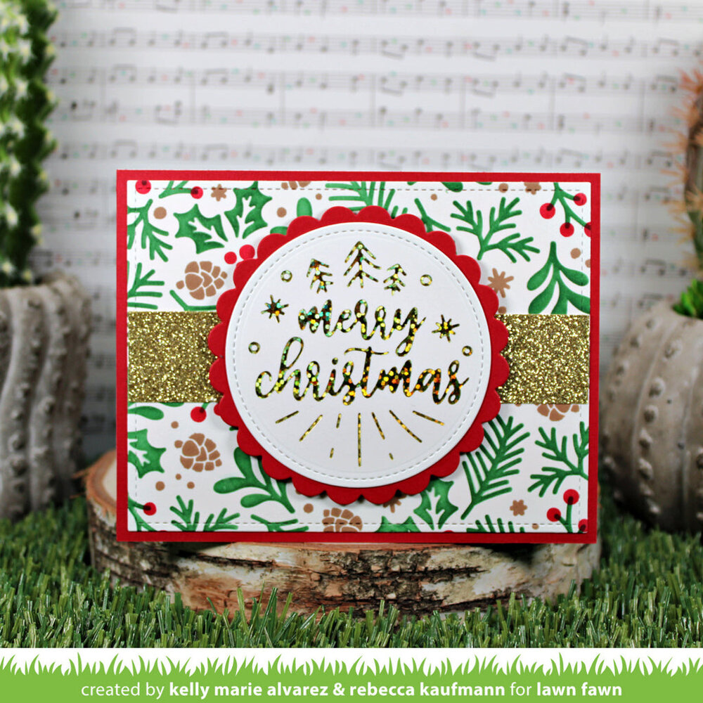 Lawn Fawn Foiled Sentiments: Merry Christmas Hot Foil Plates (LF3262) (DISCONTINUED)