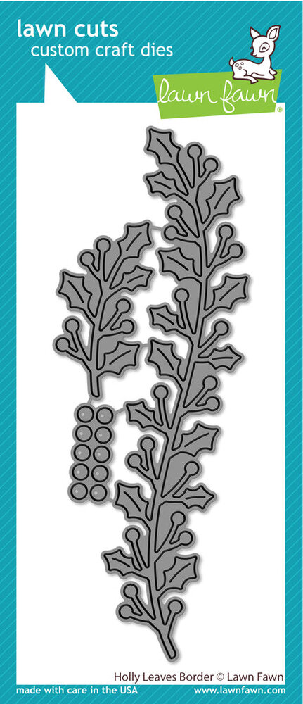 Lawn Fawn Holly Leaves Border Lawn Cuts Dies (LF3257) (DISCONTINUED)