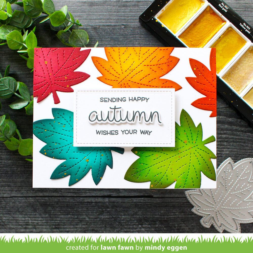 Lawn Fawn Outside In Stitched Maple Leaf Lawn Cuts Dies (LF3248) (OUTLET)