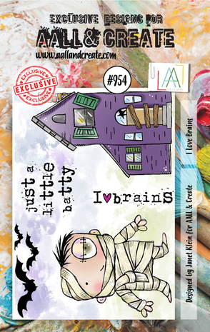 Aall and Create Stamp Set A7 I Love Brains (AALL-TP-954) (DISCONTINUED)