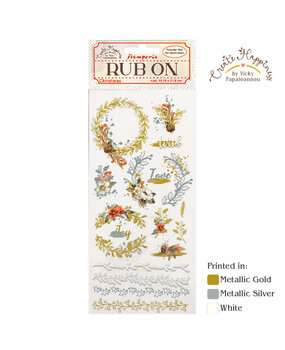 Stamperia Create Happiness Christmas Rub-On 4x8,5 Inch Garlands (DFLRB47) (DISCONTINUED)