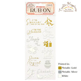 Stamperia Create Happiness Christmas Rub-On 4x8,5 Inch Bells (DFLRB45) (DISCONTINUED)