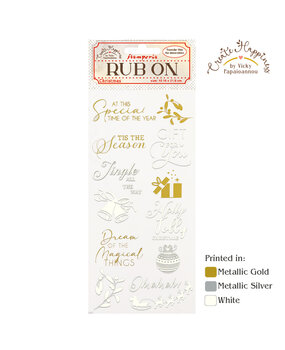 Stamperia Create Happiness Christmas Rub-On 4x8,5 Inch Bells (DFLRB45) (DISCONTINUED)