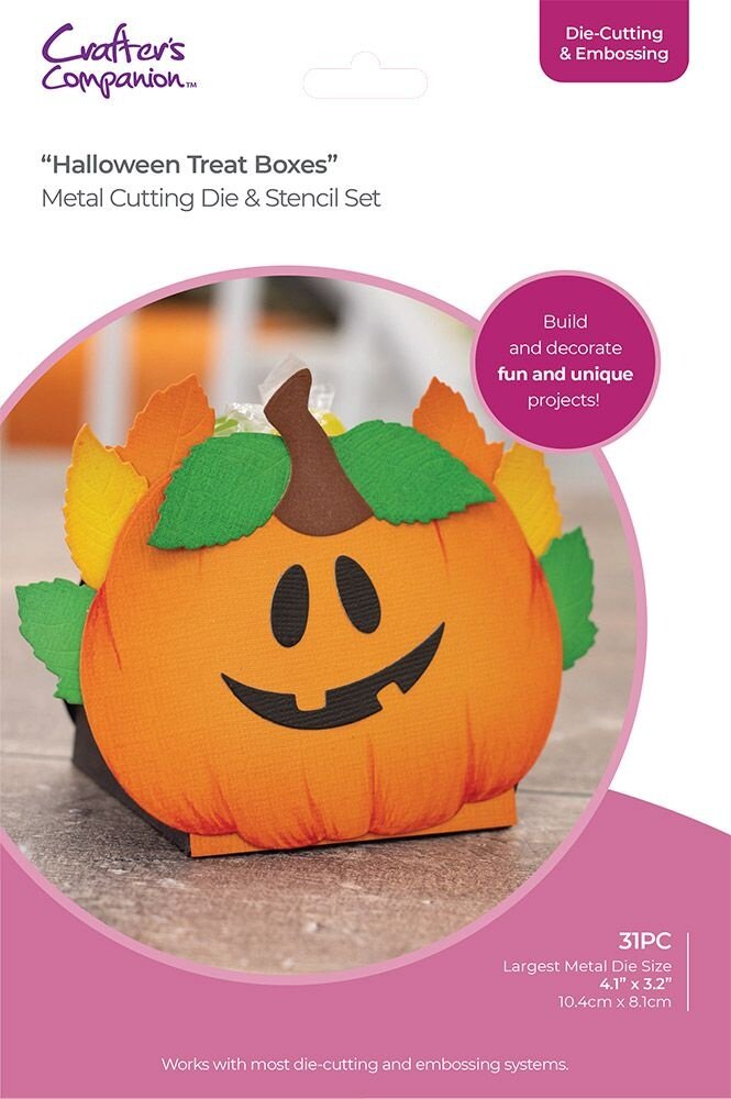 Crafter's Companion Halloween Treat Boxes Metal Die & Box Stencil (CC-DCE-MDS-HALTB) (OUTLET)