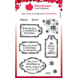Woodware Christmas Old Labels Clear Stamps (FRS1018) (OUTLET)