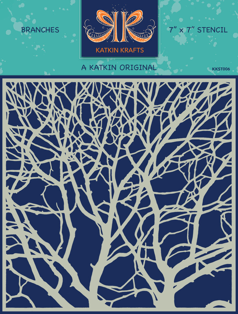 Katkin Krafts Branches 7x7 Inch Stencil (KKST006) (OUTLET)