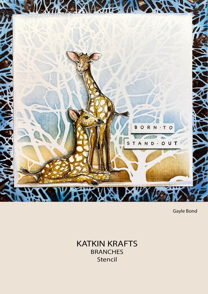 Katkin Krafts Branches 7x7 Inch Stencil (KKST006) (OUTLET)