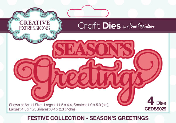 Creative Expressions Sue Wilson Craft Die Season's Greetings (CEDSS029) (OUTLET) Creative Expressions Sue Wilson Craft Die Season's Greetings (CEDSS029) (OUTLET)