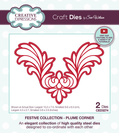 Creative Expressions Sue Wilson Craft Die Plume Corner (CED3274) (OUTLET)