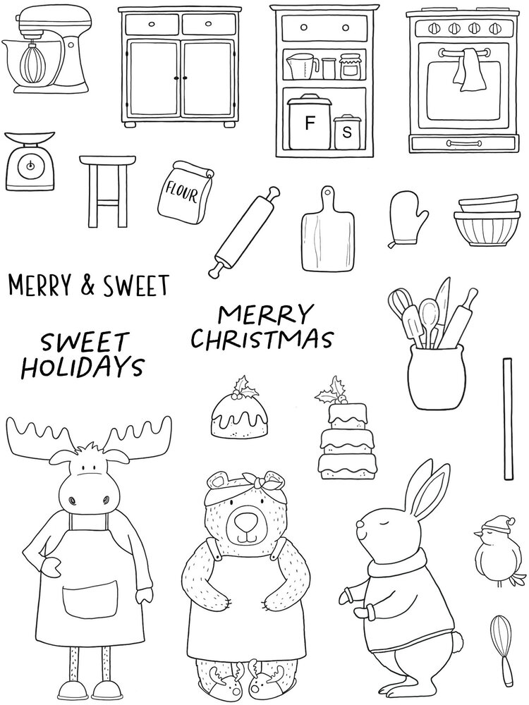 Creative Expressions Jane's Doodles Clear Stamp Set Merry & Sweet (CEC1041) (OUTLET)