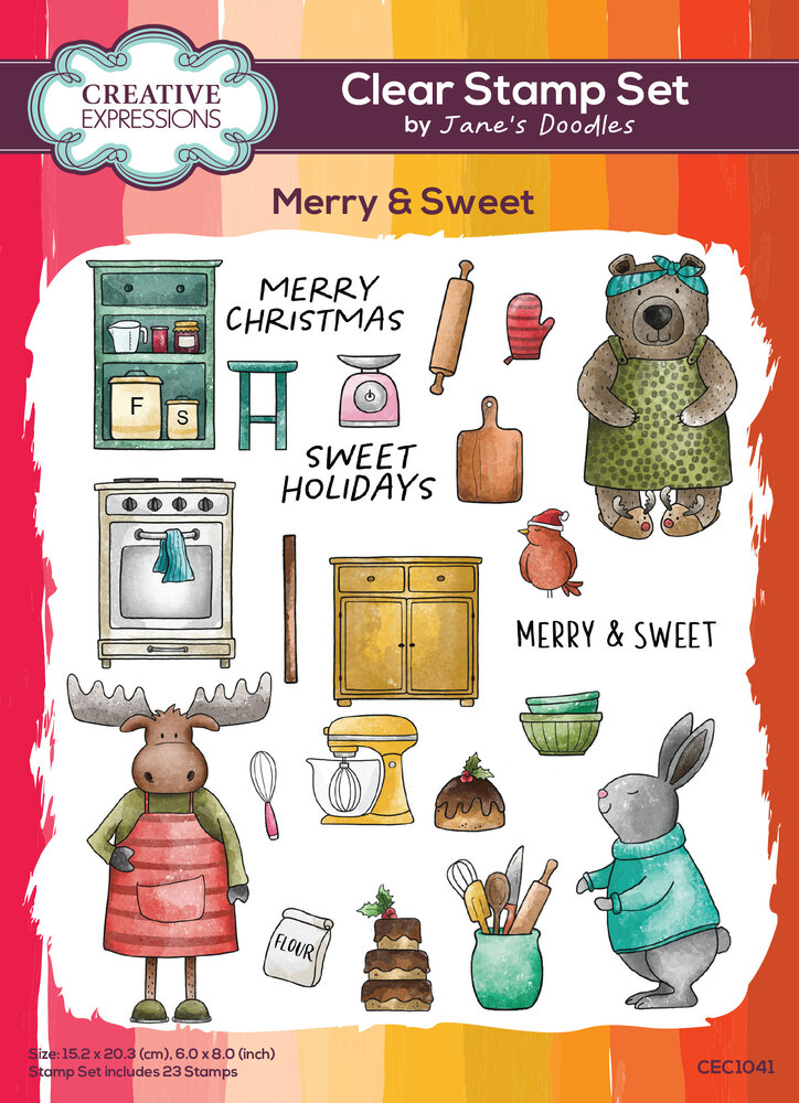 Creative Expressions Jane's Doodles Clear Stamp Set Merry & Sweet (CEC1041) (OUTLET)