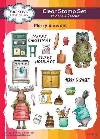 Creative Expressions Jane's Doodles Clear Stamp Set Merry & Sweet (CEC1041) (OUTLET)