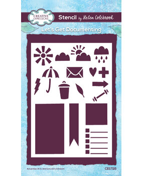 Creative Expressions Helen Colebrook Stencil A6 Let's Get Documenting (CEST115) (OUTLET)