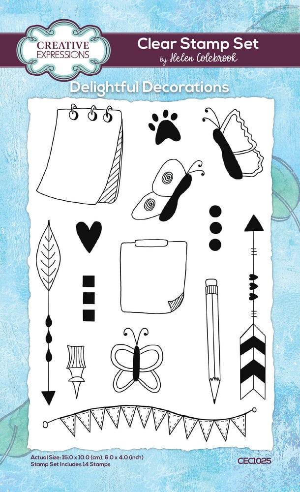 Creative Expressions Helen Colebrook Clear Stamp A6 Delightful Decorations (CEC1025) (OUTLET) Creative Expressions Helen Colebrook Clear Stamp A6 Delightful Decorations (CEC1025) (OUTLET)