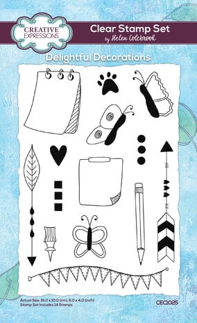 Creative Expressions Helen Colebrook Clear Stamp A6 Delightful Decorations (CEC1025) (OUTLET) Creative Expressions Helen Colebrook Clear Stamp A6 Delightful Decorations (CEC1025) (OUTLET)