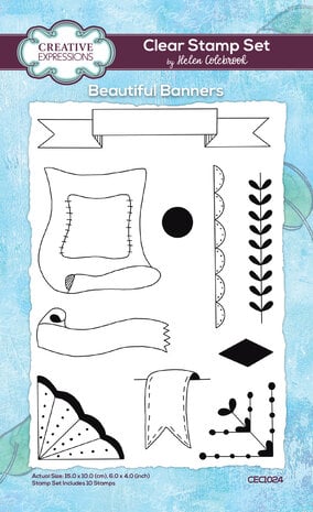 Creative Expressions Helen Colebrook Clear Stamp A6 Beautiful Banners (CEC1024) (OUTLET) Creative Expressions Helen Colebrook Clear Stamp A6 Beautiful Banners (CEC1024) (OUTLET)