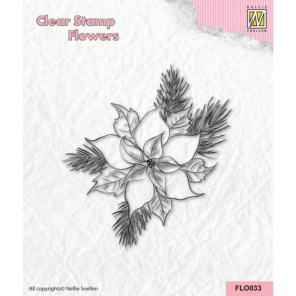 Nellie Snellen Clear Stamp Flowers Poinsetta (FLO033) (OUTLET)