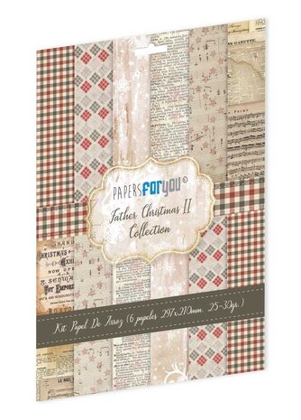Papers For You Father Christmas II Rice Paper Kit (6pcs) (PFY-12198) (DISCONTINUED)