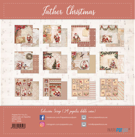 Papers For You Father Christmas Midi Scrap Paper Pack (24pcs) (PFY-12344) (DISCONTINUED) Papers For You Father Christmas Midi Scrap Paper Pack (24pcs) (PFY-12344) (DISCONTINUED)