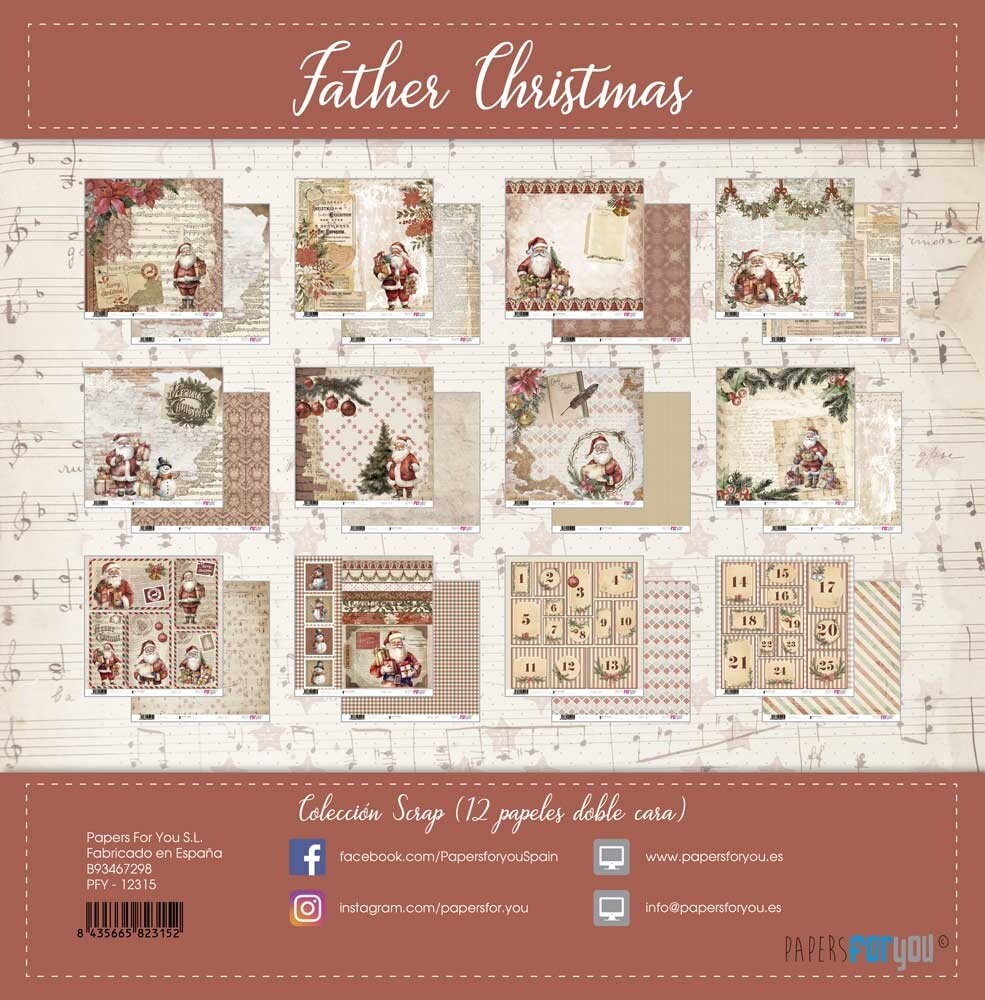 Papers For You Father Christmas Scrap Paper Pack (12pcs) (PFY-12315) (DISCONTINUED) Papers For You Father Christmas Scrap Paper Pack (12pcs) (PFY-12315) (DISCONTINUED)